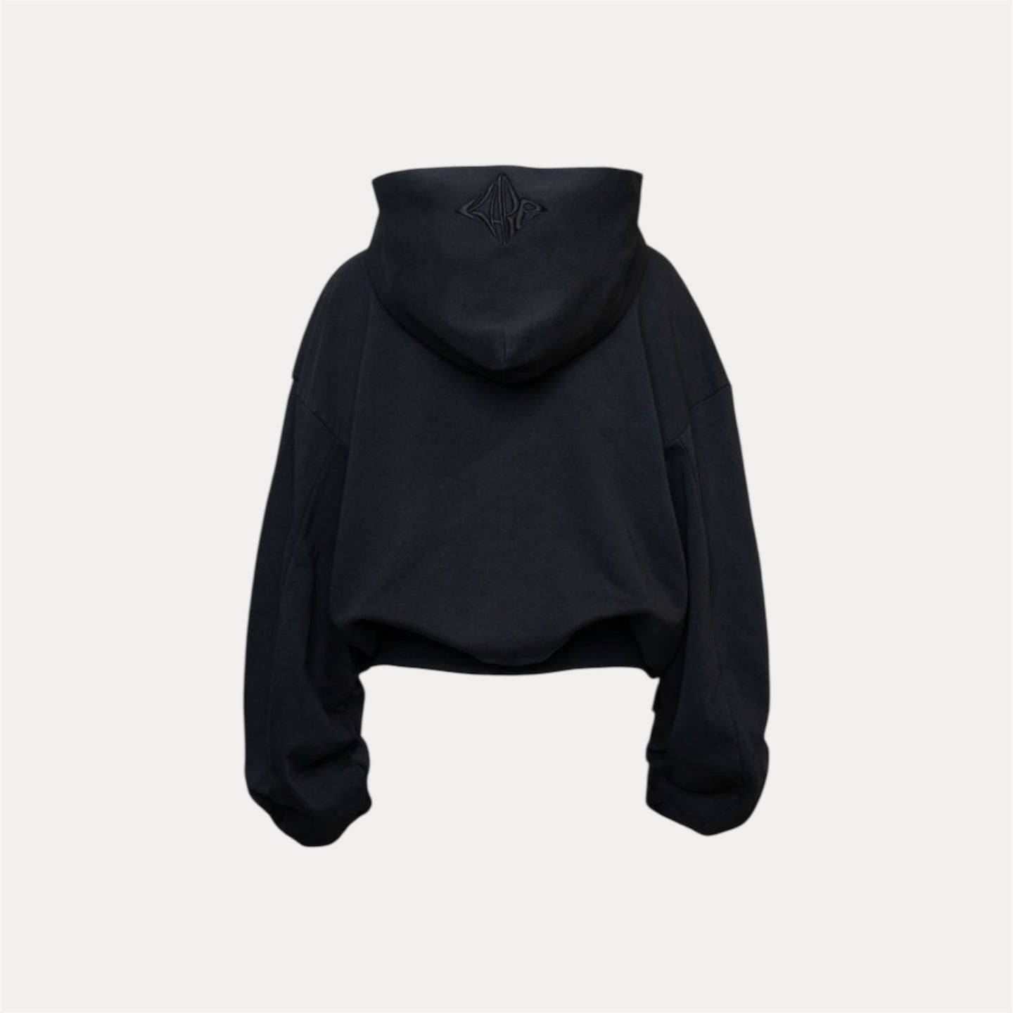 Amulet double layered Zip Hoodie (Black)